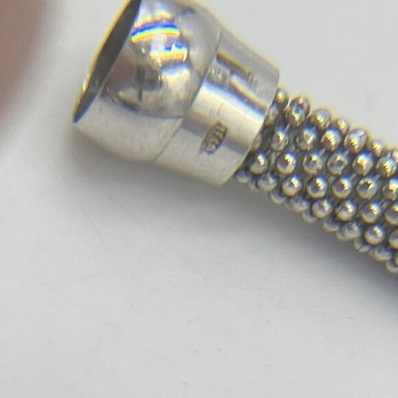 Sterling Silver 925 Diamond Cut Mesh Flexible Bangle Bracelet Magnetic Closure - Picture 16 of 16